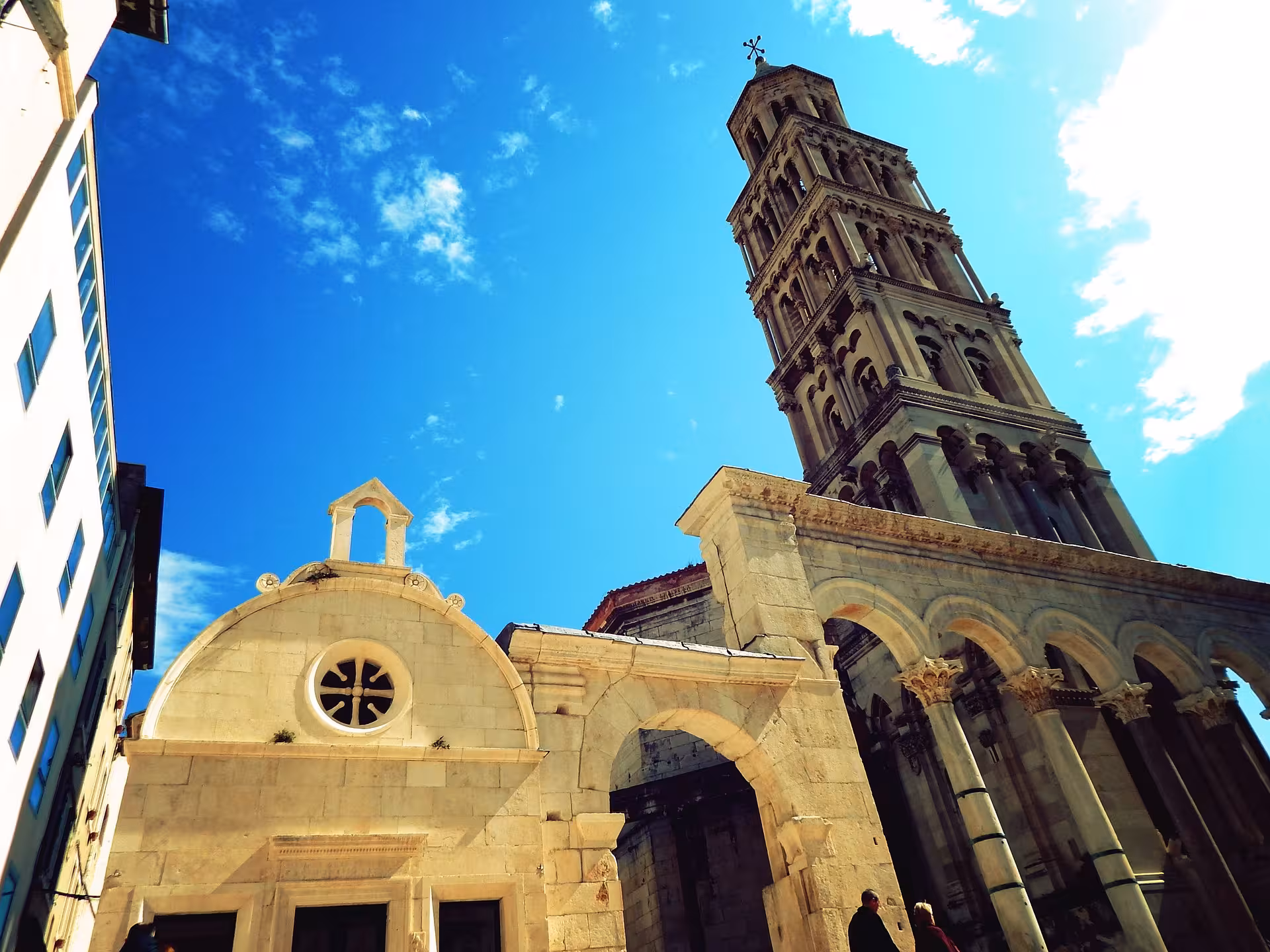 Cathedral of Saint Domnius bell tower in Split Old Town, iconic landmark on guided history walking tour