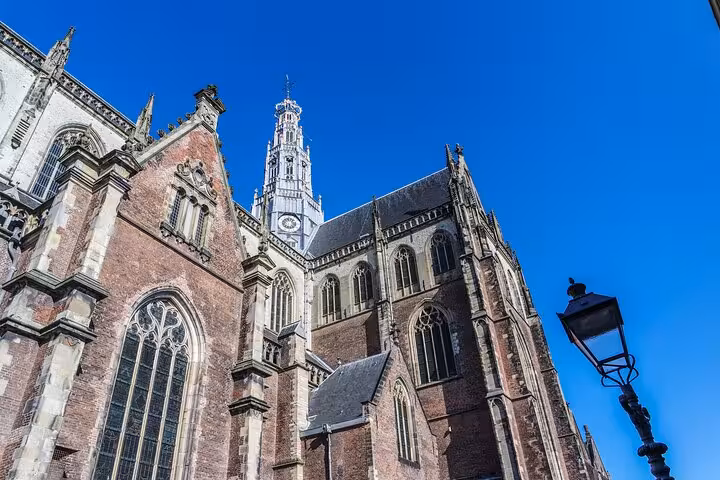 St. Bavo Church and tower in Haarlem city center, key highlight on a 2-hour private history walking tour