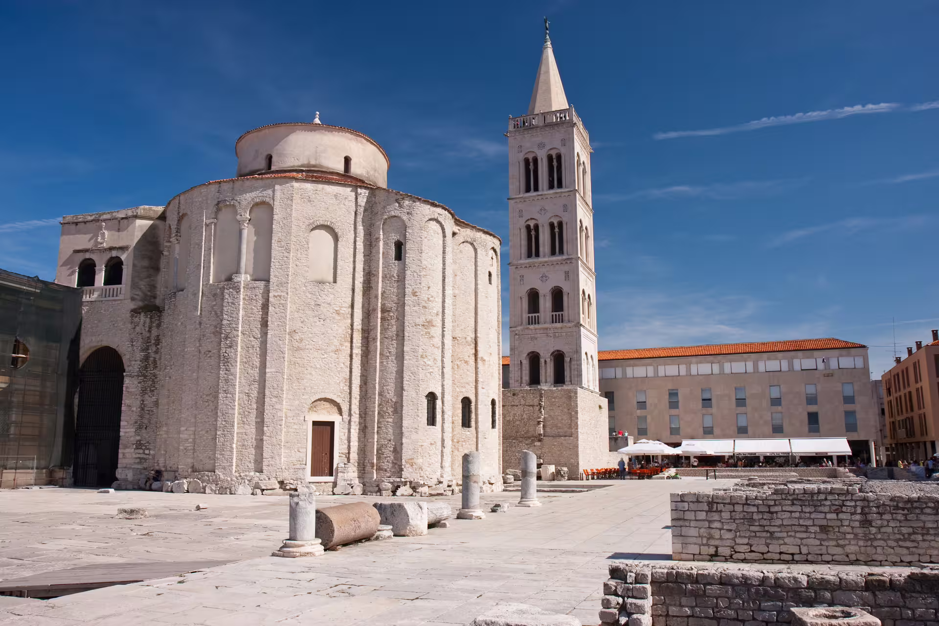 St Donatus Church and Zadar bell tower in Croatia, historic highlight on Croatia Express self-drive tour