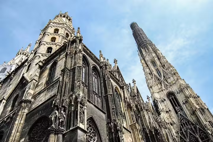 St. Stephen's Cathedral in Vienna, an iconic Gothic landmark, seen on a private half-day sightseeing tour, showcasing its stunning architecture.