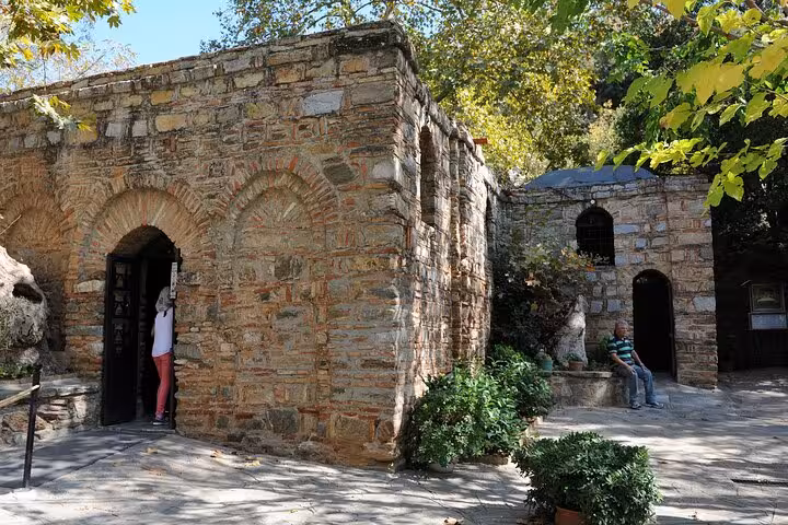 Stone chapel at House of Virgin Mary near Ephesus, a key stop on the Istanbul to Pamukkale tour