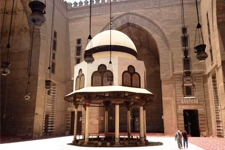 Interior courtyard sabil at Sultan Hassan Mosque, Islamic Cairo walking tour stop near Citadel and old city