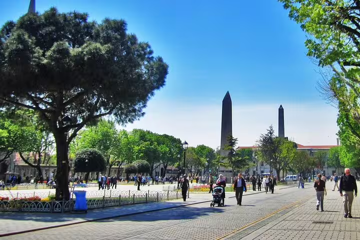 Sultanahmet Square obelisks and gardens on a private 6-hour Istanbul tour with no hidden fees