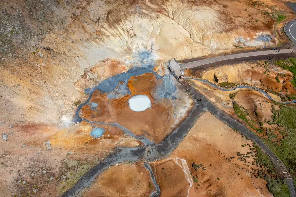 Aerial view of the Sultun Geothermal Area. 