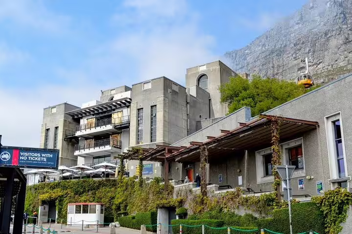 Entrance of the Table Mountain Aerial Cableway station, a key attraction on the Cape Point and Robben Island tour.