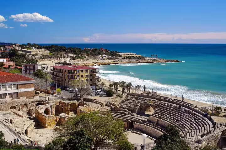Tarragona Roman amphitheatre by the Mediterranean coast, key highlight on the self-guided scavenger hunt