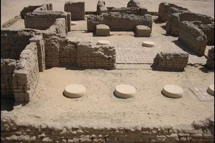 Ancient mudbrick ruins at Tel El Amarna, El Minya, on a private 2-day tour from Cairo in Egypt