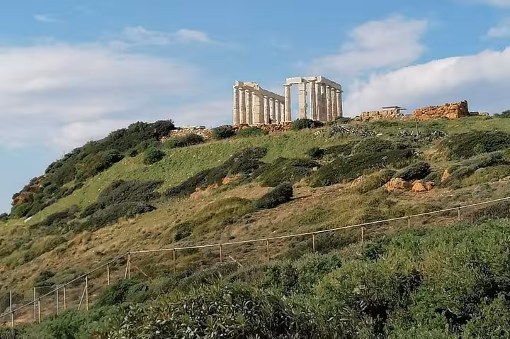Temple of Poseidon at Cape Sounio on a private sunset tour from Athens along the Athenian Riviera