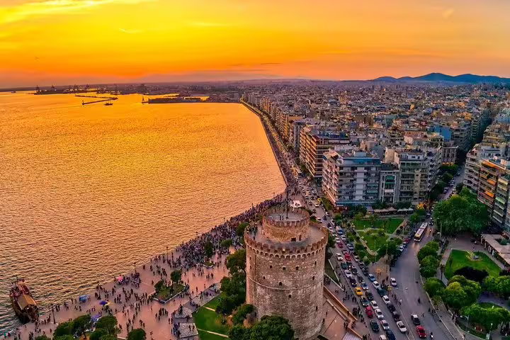 Luxury Mercedes van private transfer from Thessaloniki to Athens, door-to-door chauffeur service at port