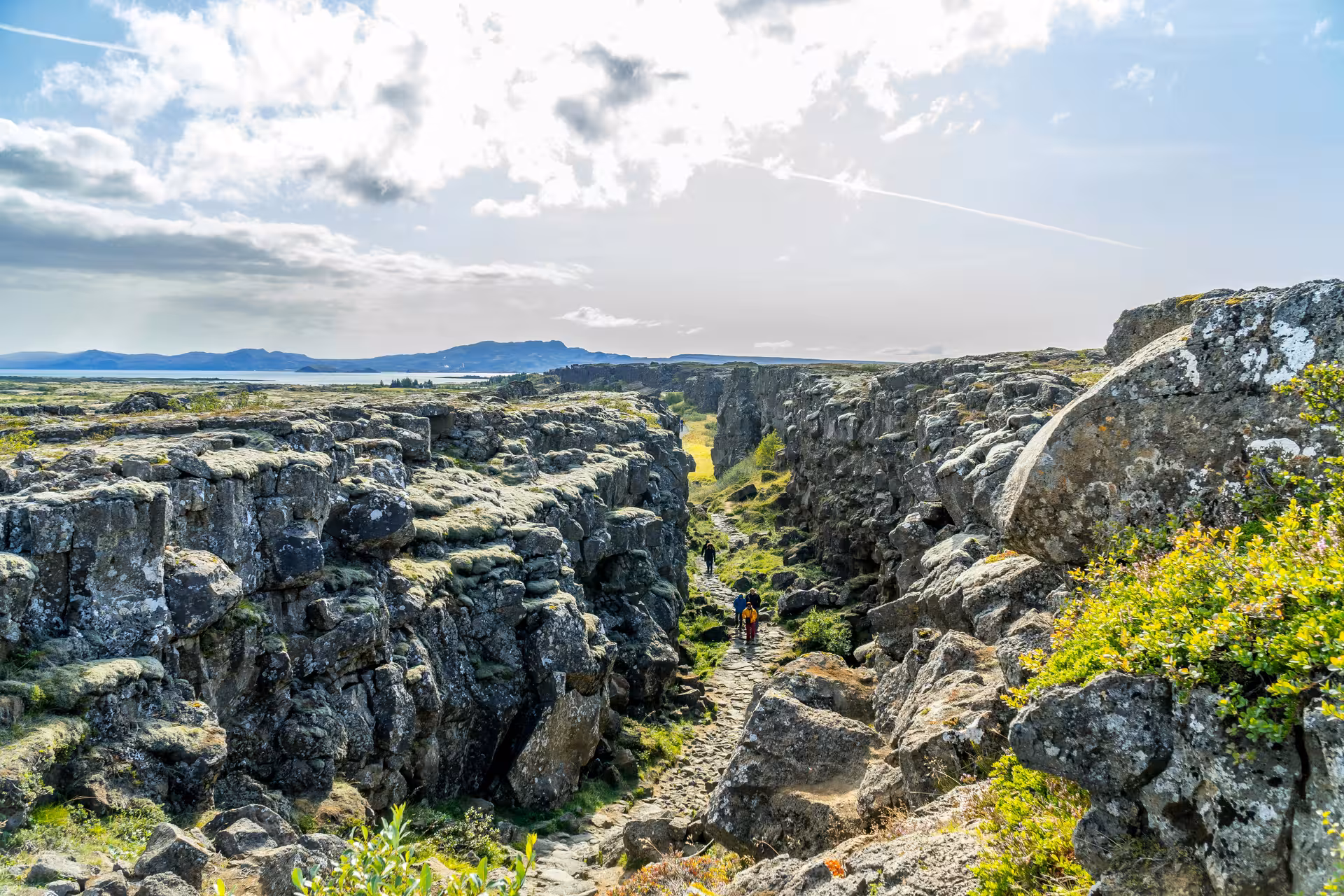 Thingvellir National Park rift valley trail, scenic stop on Iceland Golden Circle Rally Car Experience
