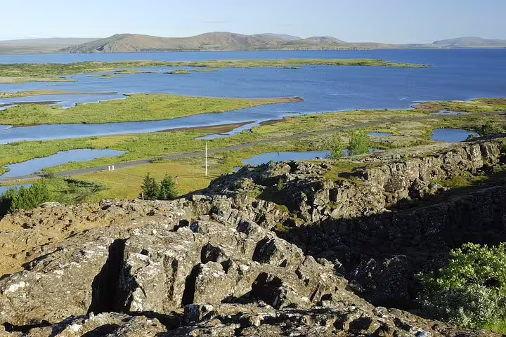 Þingvellir rift valley and lake Þingvallavatn on Iceland's Golden Circle tour