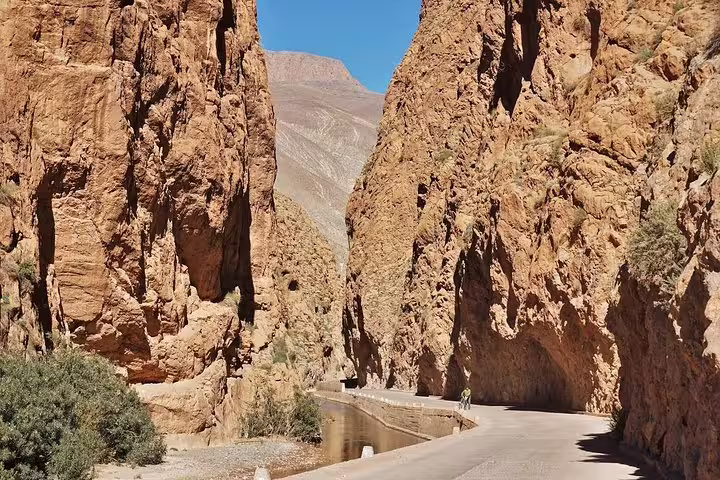 Scenic drive through Todra Gorge canyon road, highlight of Morocco 9-day tour from Tangier to Marrakech