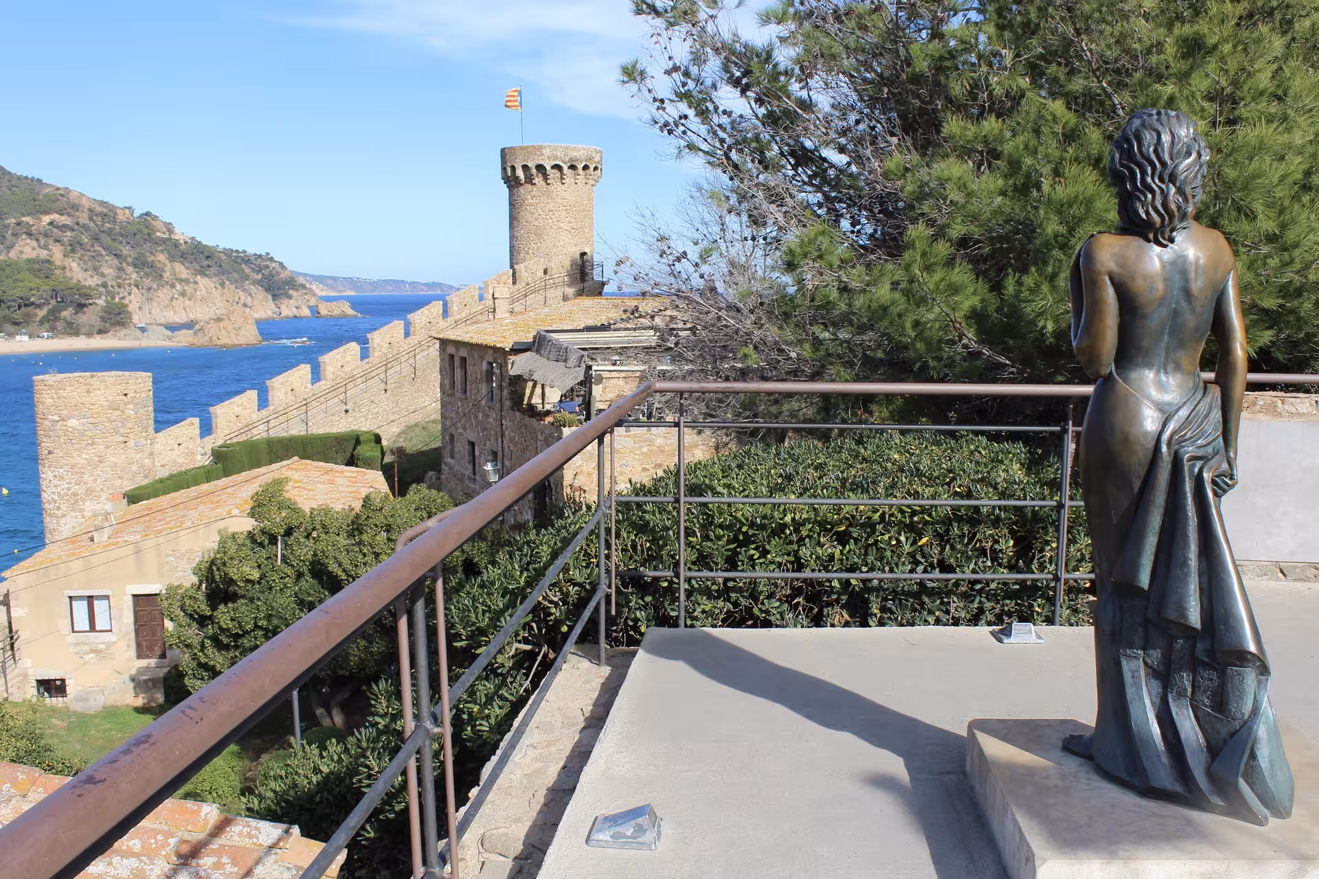 Tossa de Mar castle and lighthouse viewpoint over the Costa Brava on a beach day trip from Barcelona