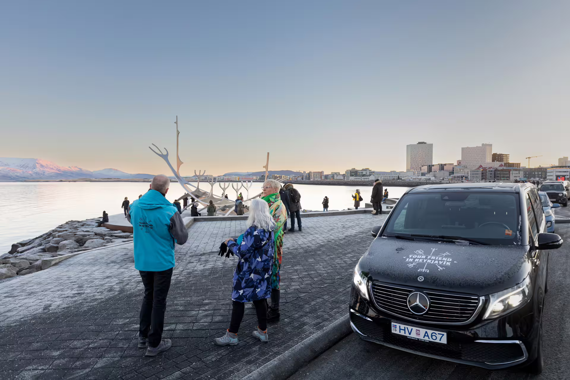 Travellers by the Sun Voyager in Reykjavik