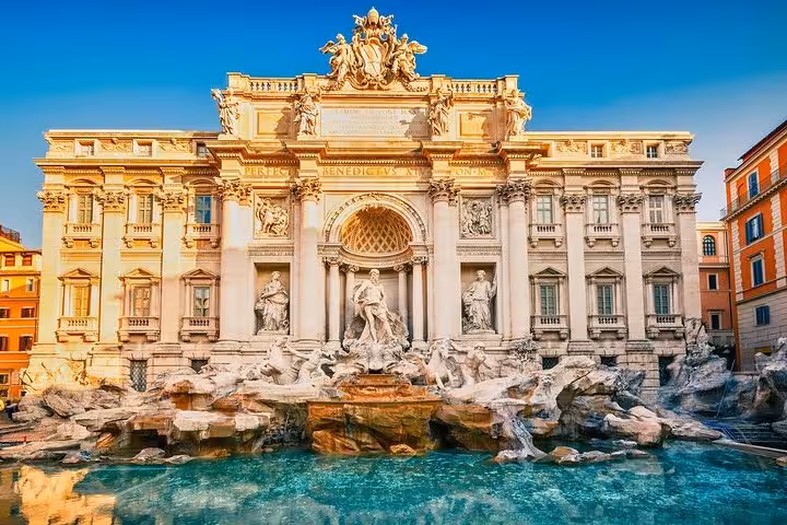 The stunning Trevi Fountain in Rome, a must-see on the Full Day Escorted Shore Excursion from Civitavecchia.