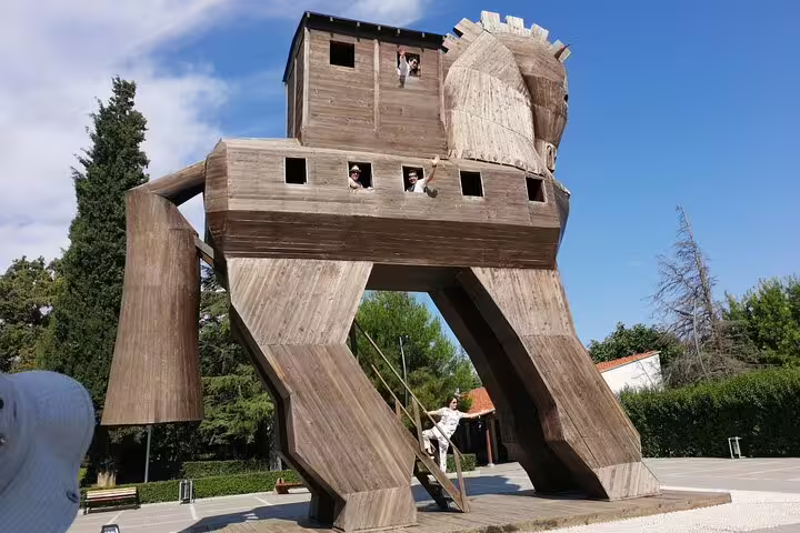 Wooden Trojan Horse replica at Troy, featured on the 4-day small-group Kusadasi to Istanbul tour