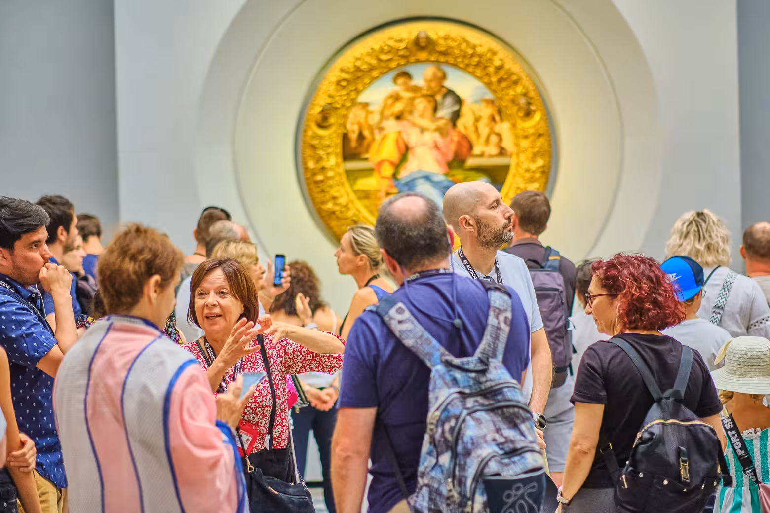 Group explores Uffizi Gallery masterpieces with a guide on a Florence skip-the-line tour.