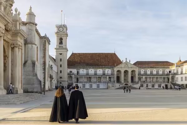 A picturesque scene at the University of Coimbra featuring historical architecture, perfect for the Coimbra & Aveiro full-day tour.