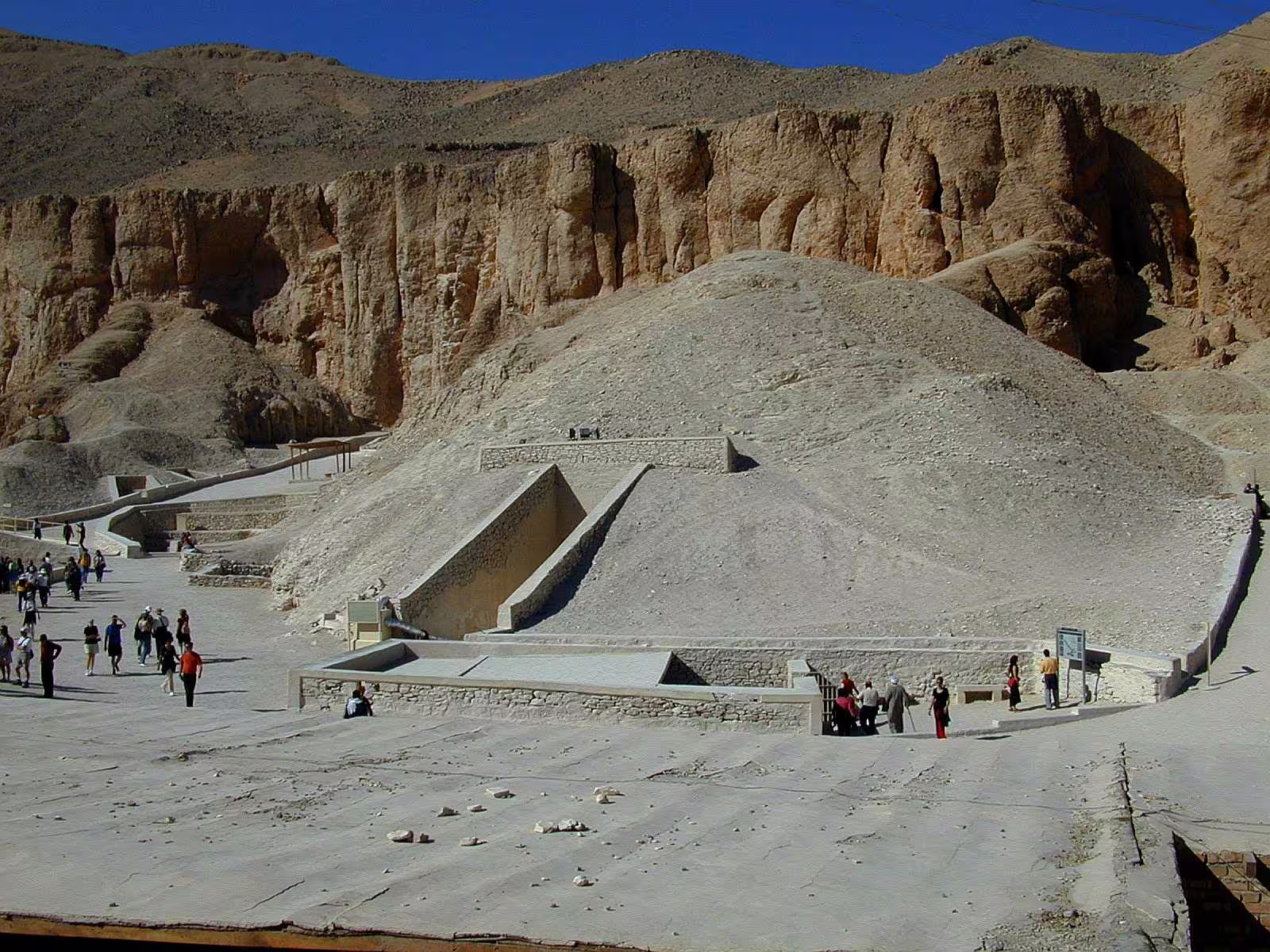 Valley of the Kings entrance area in Luxor, visited on Hurghada to Luxor overday minibus excursion in Egypt