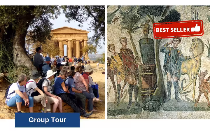 Group tour from Palermo to Valley of the Temples and Villa Romana del Casale mosaics in Sicily