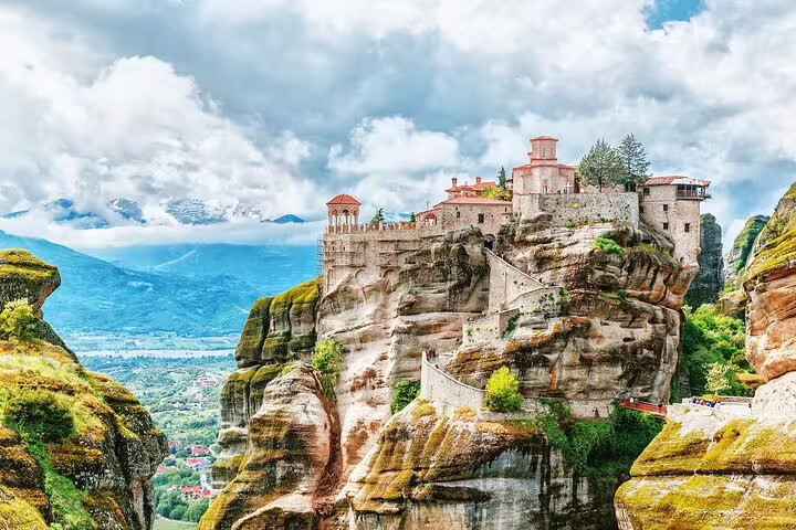 Varlaam Monastery perched on Meteora rock pillars, highlight of full-day private Athens to Meteora tour