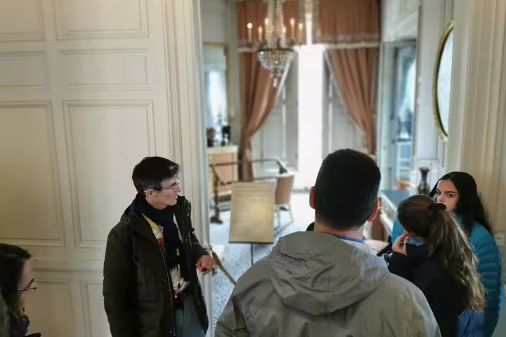 Private guided visit inside the Palace of Versailles apartments on a full-day tour with Paris hotel pickup