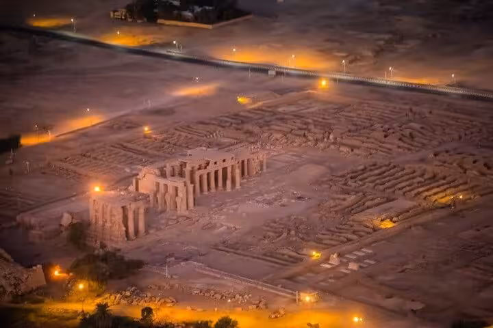 Early morning VIP hot air balloon tour over Luxor temples at dawn, with pickup from all hotels
