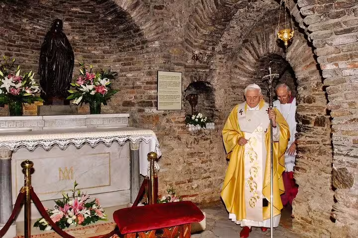 Inside the House of Virgin Mary shrine near Ephesus, a key stop on private Ephesus and St John Basilica tour