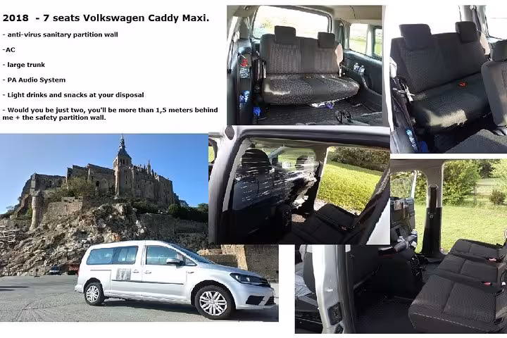 2018 Volkswagen Caddy Maxi 7-seat private tour vehicle with partition wall, spacious interior and trunk