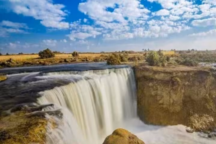 Wadi El Rayan waterfall in Fayoum Oasis, scenic stop on 3-day Cairo Alexandria Fayoum adventure tour