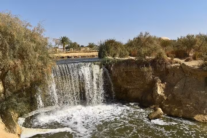 Waterfall at Wadi El Rayan, Fayoum Oasis day trip from Cairo with nature stop near Magic Lake