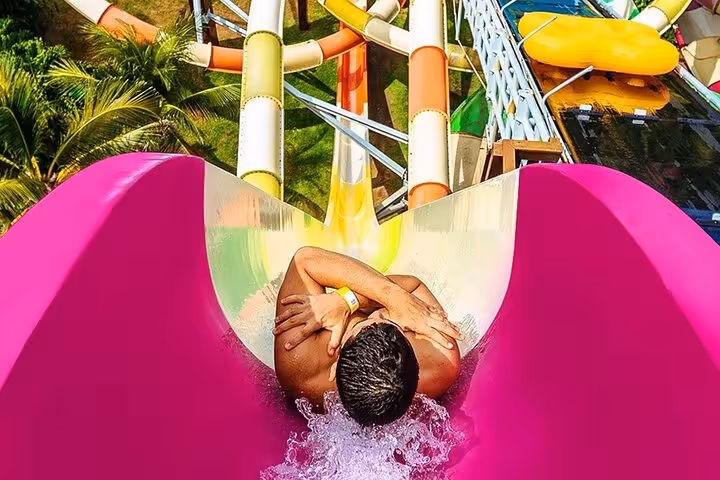 Thrilling water slide at Beach Park Fortaleza, perfect after a comfortable shared transfer from your hotel