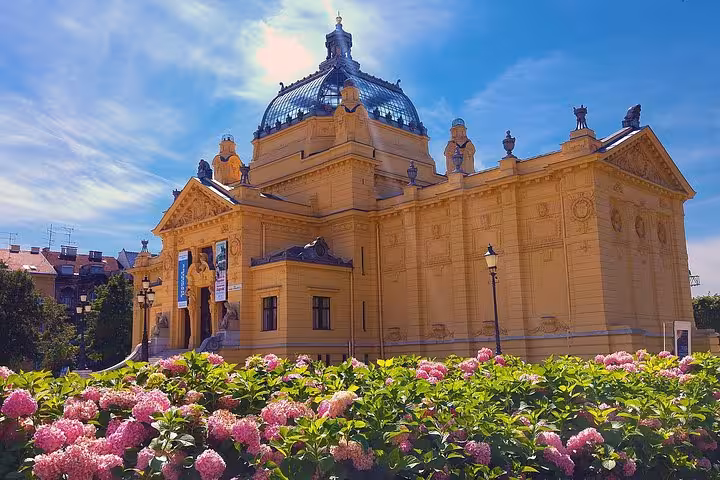 Zagreb Art Pavilion and flower garden in King Tomislav Square on a 2-hour private walking tour