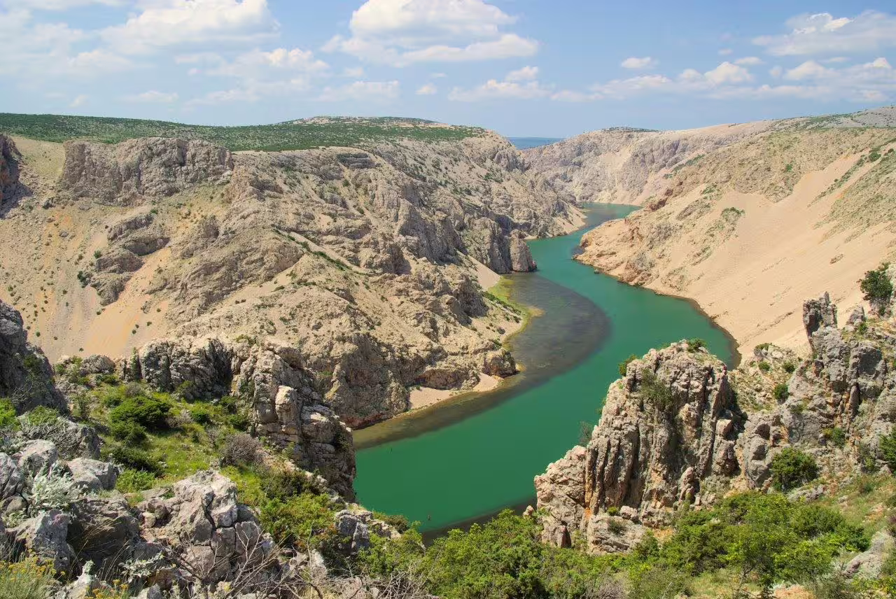 Scenic Zrmanja River canyon viewpoint in Croatia, dramatic landscape on Best of Croatia 11-day road trip